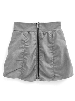 前後2Wayダブルジップシャーリングミニスカート