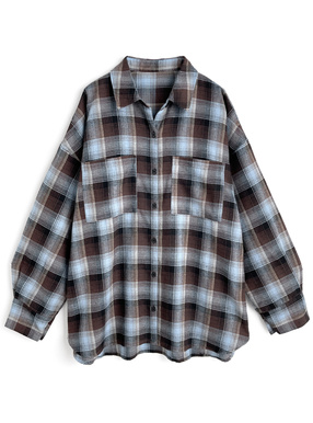オーバーサイズチェック柄シャツ