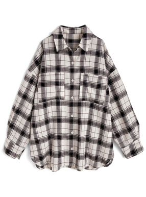 オーバーサイズチェック柄シャツ