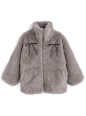 リボン付きボアジャケット