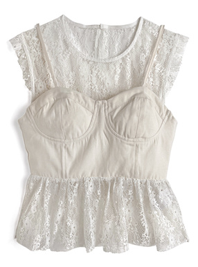 ビスチェドッキングレーストップス