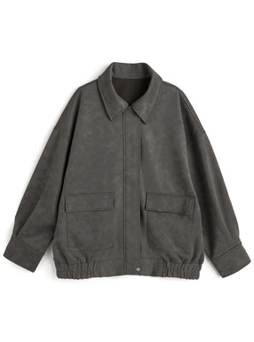 ステンカラースエードブルゾン