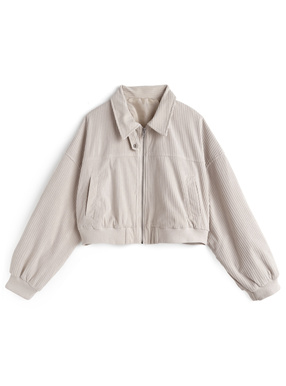 襟2Wayコーデュロイリブブルゾン