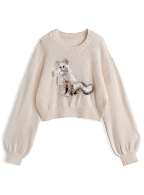 キャットリボンニットトップス