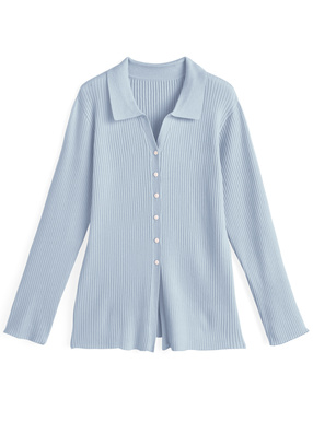 スキッパーリブニットカーディガン