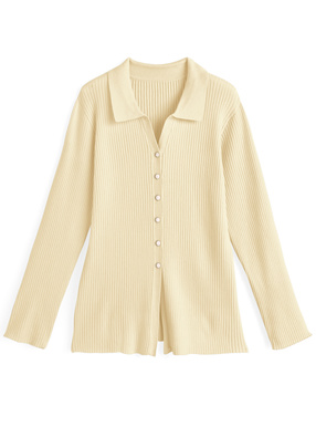 スキッパーリブニットカーディガン