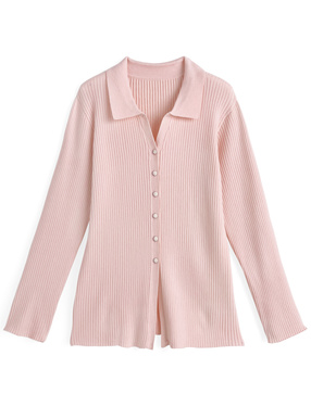 スキッパーリブニットカーディガン