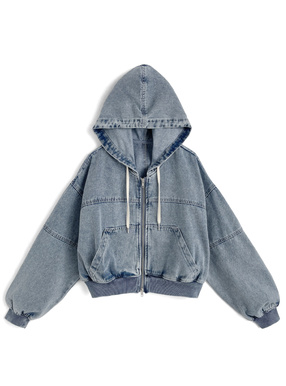 ダブルジップデニムパーカー