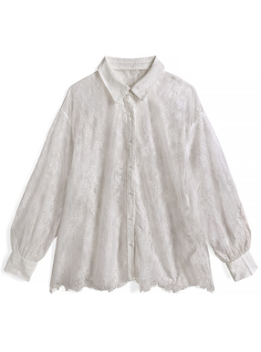 レースボリュームスリーブシャツ