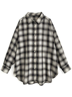 ストラップ付き2Wayチェック柄ビッグシャツ