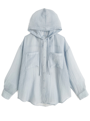 フード付きシアービッグシャツ