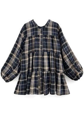 前後2Wayチェック柄ティアードチュニック