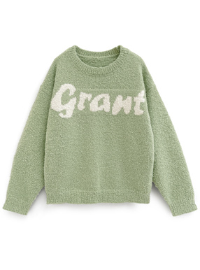 ロゴブークレニットトップス