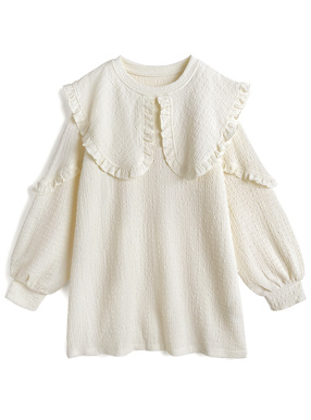 ビッグフリルカラージャガードミニワンピース