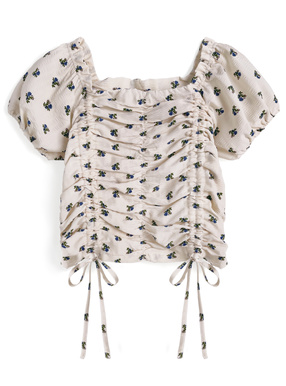 2Way小花柄ドロストトップス