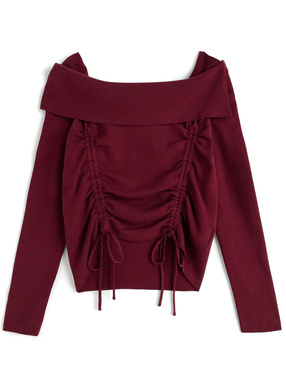 ドロストニットトップス