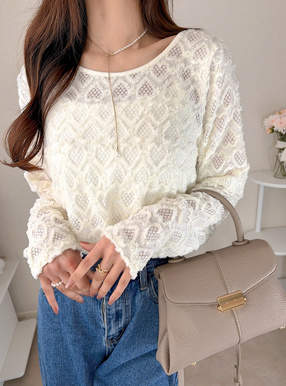 前後2Wayハート柄レーストップス