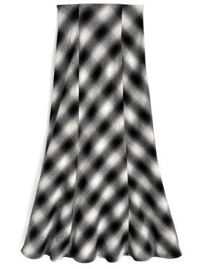 チェック柄バックレースアップマーメイドスカート