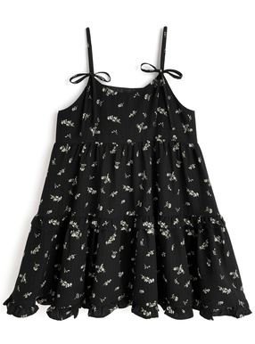 花柄リボンフリルキャミソールワンピース