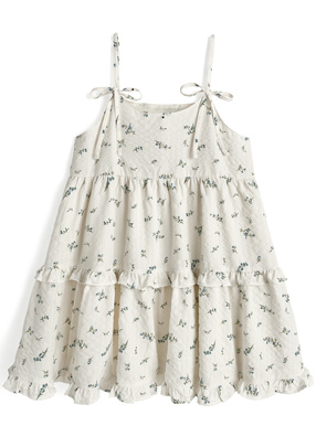 花柄リボンフリルキャミソールワンピース