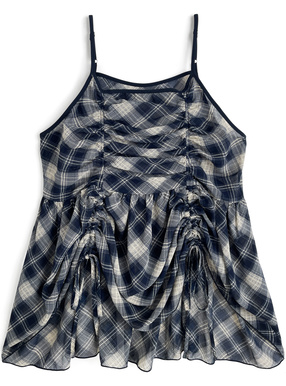 チェック柄ドロストキャミソールチュニック