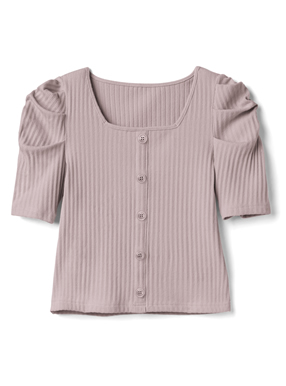 スクエアネックパワショルトップス