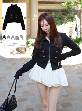 ナポレオンダブルジップスウェットトップス