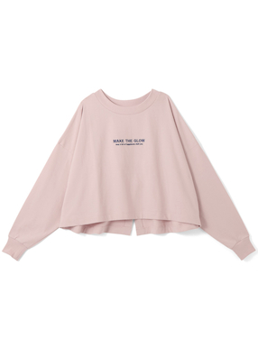 ロゴ刺繍バックスリットショート丈ロンT