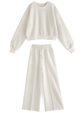 裏起毛スウェット×センターピンタックパンツセットアップ