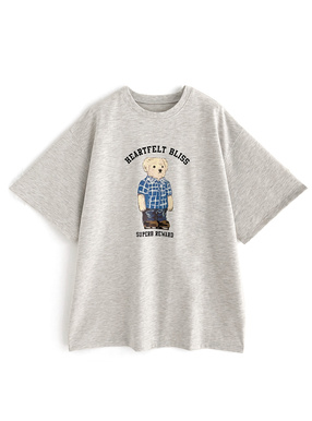 テディベアプリントロングTシャツ