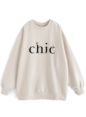 パールロゴプリントスウェットトップス