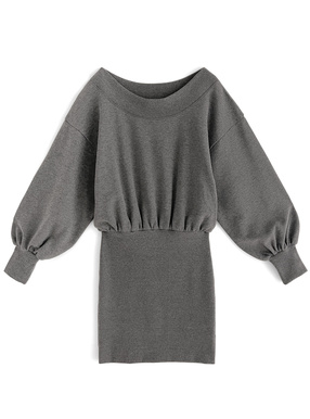 オフショルスウェットミニワンピース