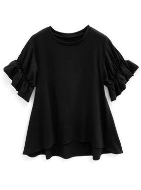 フリルスリーブTシャツ
