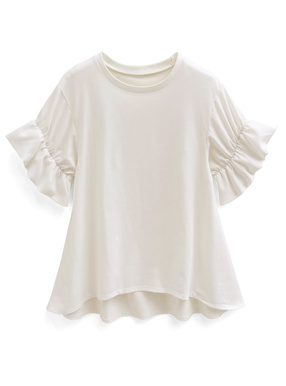 フリルスリーブTシャツ