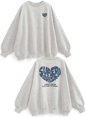 デニムハートロゴスウェットトップス