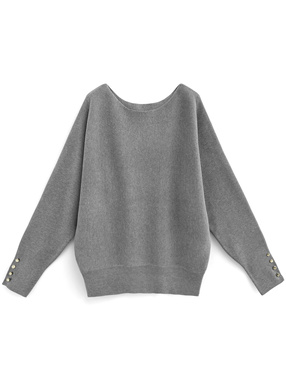 袖ボタンオーバーサイズニットトップス