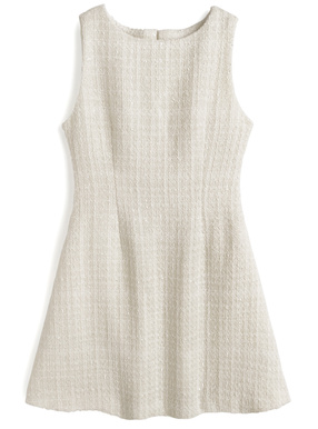 ツイードノースリーブフレアミニワンピース