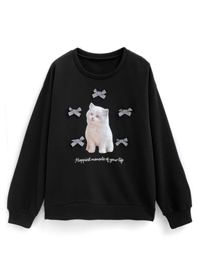 キャットリボンスウェットトップス