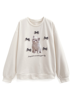 キャットリボンスウェットトップス