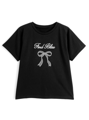 リボンロゴ刺繍Tシャツ