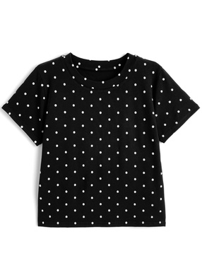 ドット柄プリントTシャツ