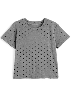 ドット柄プリントTシャツ