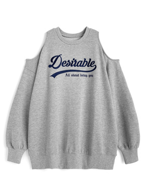 ショルダーオープンロゴ刺繍スウェットワンピース