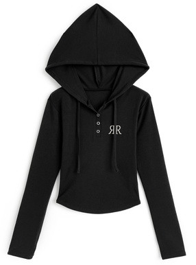 ロゴ刺繍フーディトップス