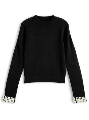 袖パールニットトップス