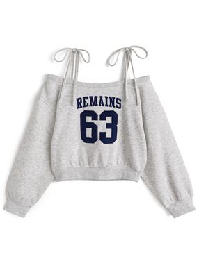 2Wayリボンナンバーロゴスウェットトップス