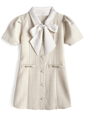 3Wayリボン・襟付きツイードミニワンピース