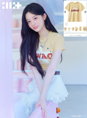 ILLIT アイリット BEBロゴプリントTシャツ