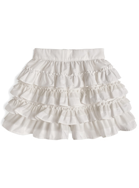 インパン裏地付きティアードフリルチュールミニカートパンツ