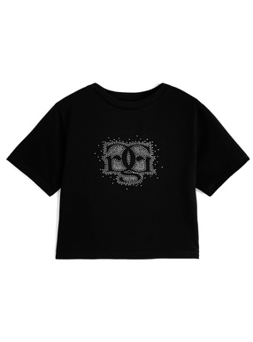 ラインストーンロゴTシャツ